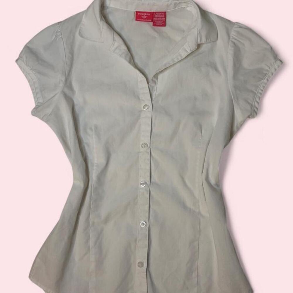 Dockers white cotton button up
